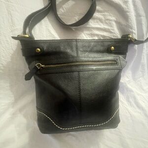 Born Elegant Black Leather Crossbody Bag
